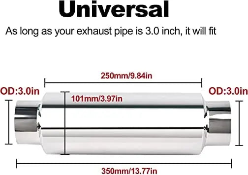 Evilenergy EVIL ENERGY 2"/2.25/2.5"/3" Exhaust Muffler Resonator Stainless Steel
