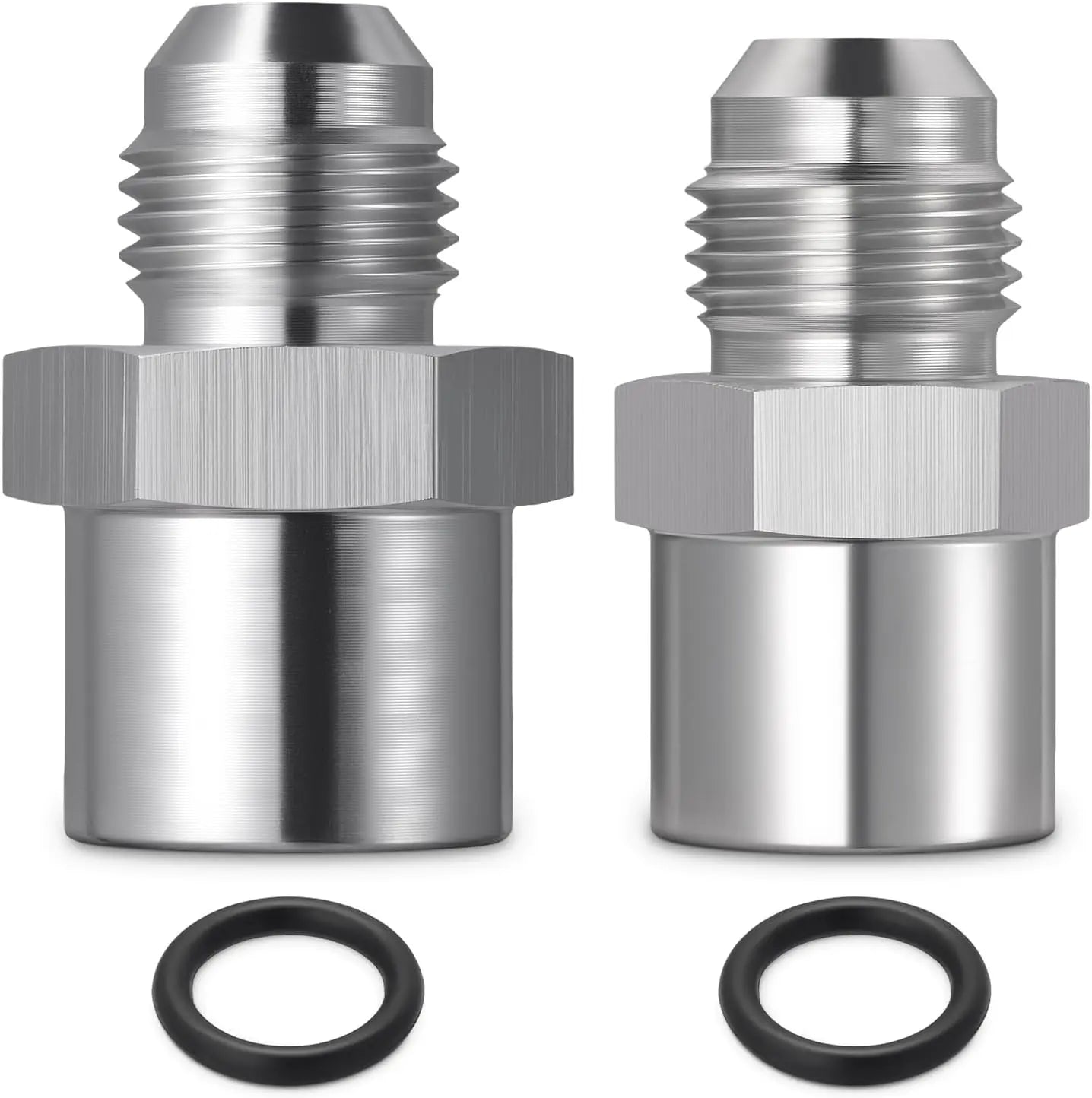EVILENERGY EVIL ENERGY TBI/Vortec 87-98 Truck 6AN Adapter Set Silver 2PCS Replace 47-0002