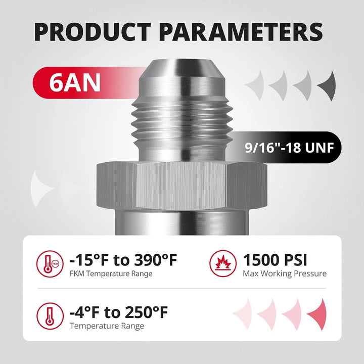 EVILENERGY EVIL ENERGY TBI/Vortec 87-98 Truck 6AN Adapter Set Silver 2PCS Replace 47-0002