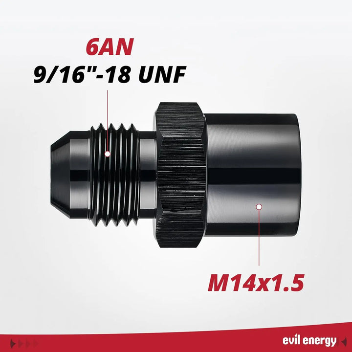 EVILENERGY EVIL ENERGY TBI/Vortec 87-98 Truck 6AN Male to Female M14x1.5 Return Fuel Line Adapter Fitting O Ring Power Steering Hose End Connector Aluminum