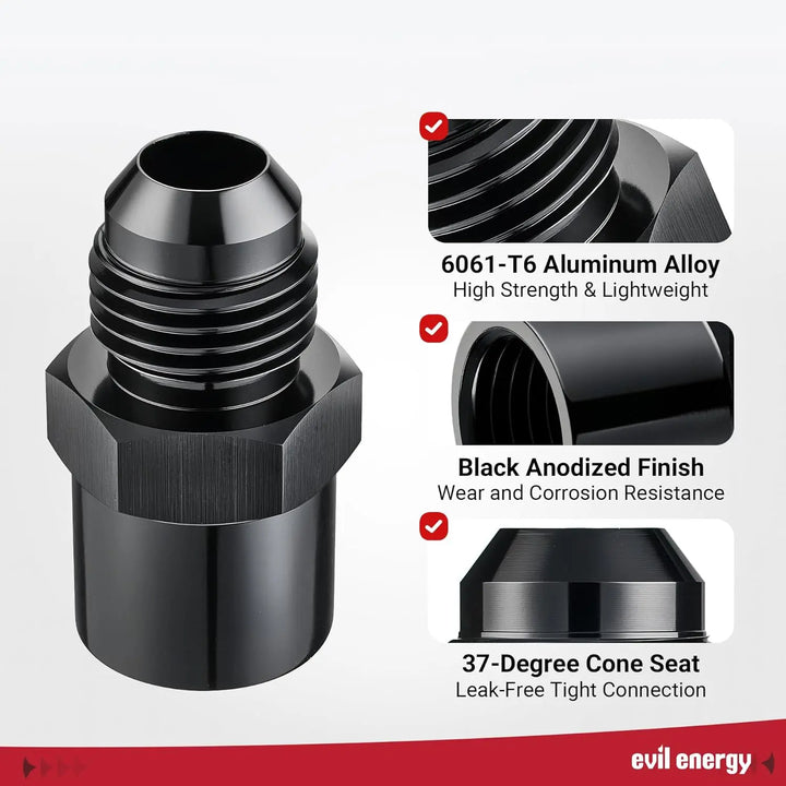 EVILENERGY EVIL ENERGY TBI/Vortec 87-98 Truck 6AN Male to Female M14x1.5 Return Fuel Line Adapter Fitting O Ring Power Steering Hose End Connector Aluminum