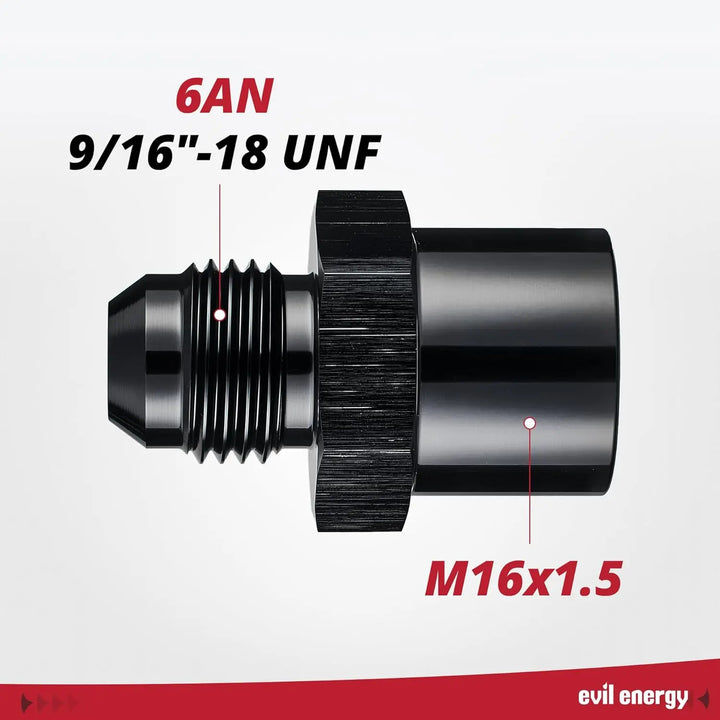 EVILENERGY EVIL ENERGY TBI/Vortec 87-98 Truck 6AN Male to Female M14x1.5 Return Fuel Line Adapter Fitting O Ring Power Steering Hose End Connector Aluminum