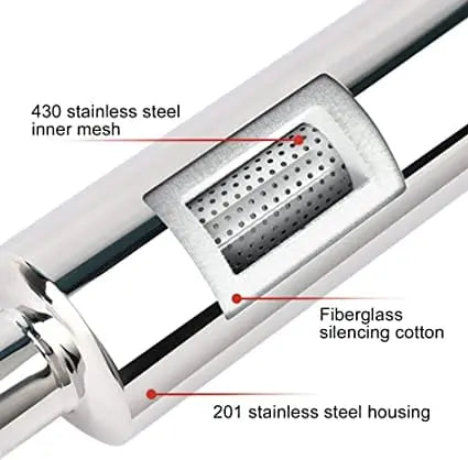 Evilenergy EVIL ENERGY Exhaust Muffler Stainless Steel Exhaust Tip Universal 15"/18.5" Length