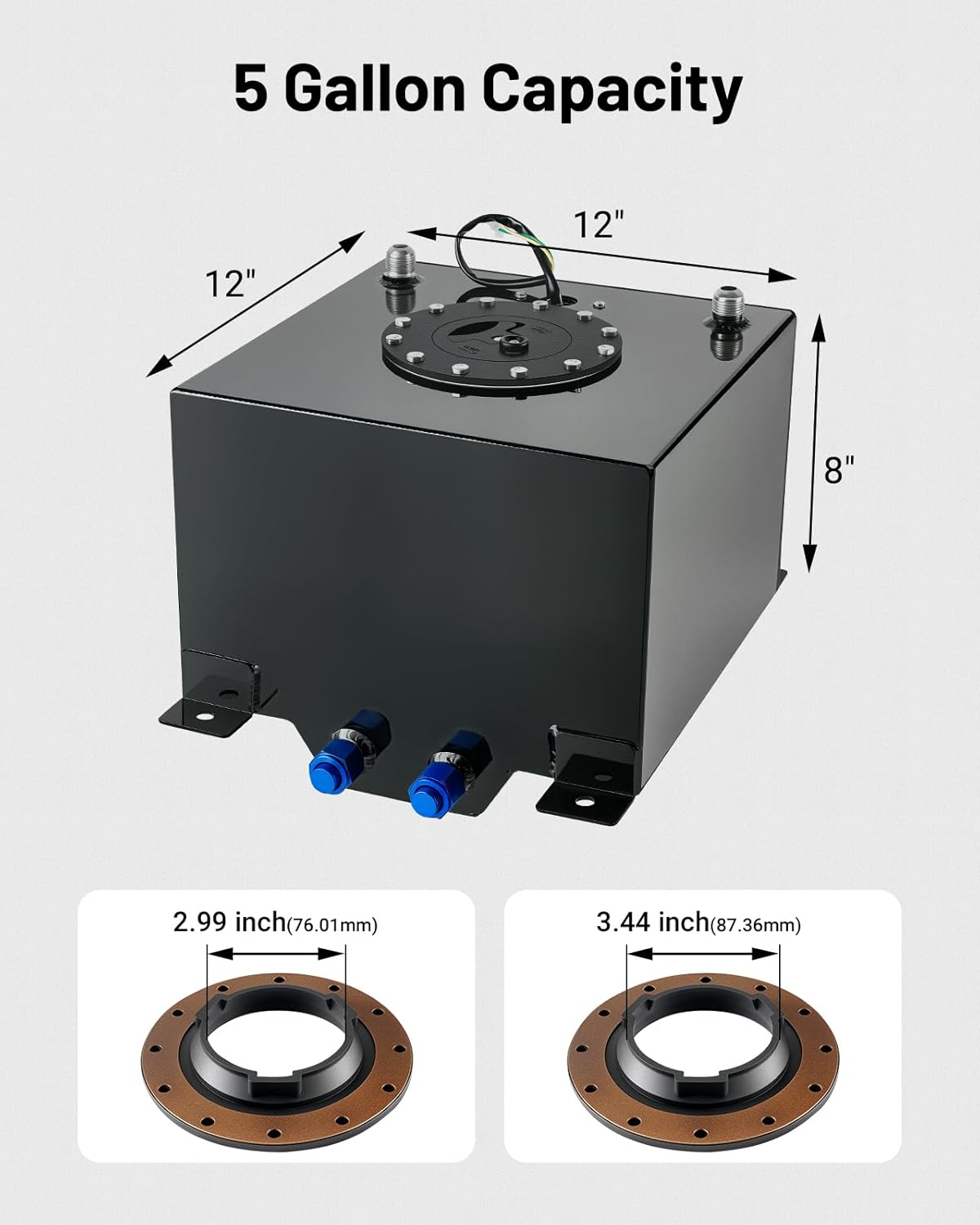 EVIL ENERGY Fuel Cell Gas Tank with Level Sender Black Street Drift Aluminum[5 Gallon]