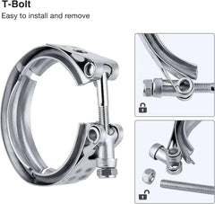 Universal AT 4-Inch Quick Release V-Band Clamp Kit; Stainless Steel Flange Vckit Ss 400 Universal AT 4-Inch Quick Release V-Band Clamp Kit; Stainless Steel Flange Vckit Ss 400