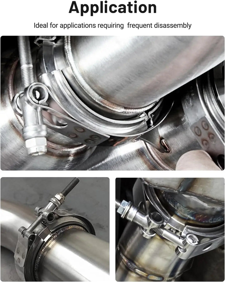 EVILENERGY EVIL ENERGY V Band Clamp for Flange Kit Stainless Steel (1, 1.5")