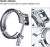 Evilenergy EVIL ENERGY 3 Inch V Band Clamp Quick Release Stainless Steel with Flange Flat Mild Steel