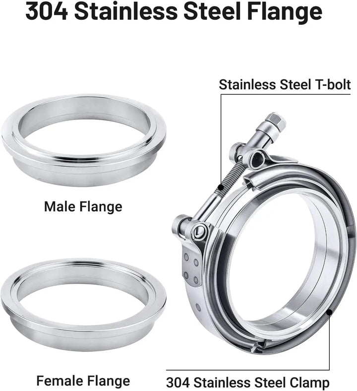 EVILENERGY EVIL ENERGY V Band Clamp with Flange Male Female Stainless Steel (1, 4.5")
