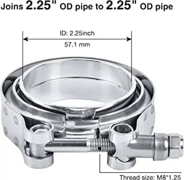 Evilenergy EVIL ENERGY V Band Clamp with Flange Male Female Stainless Steel（2/2.25/2.35/2.5/2.75/3/3.5/4inch）