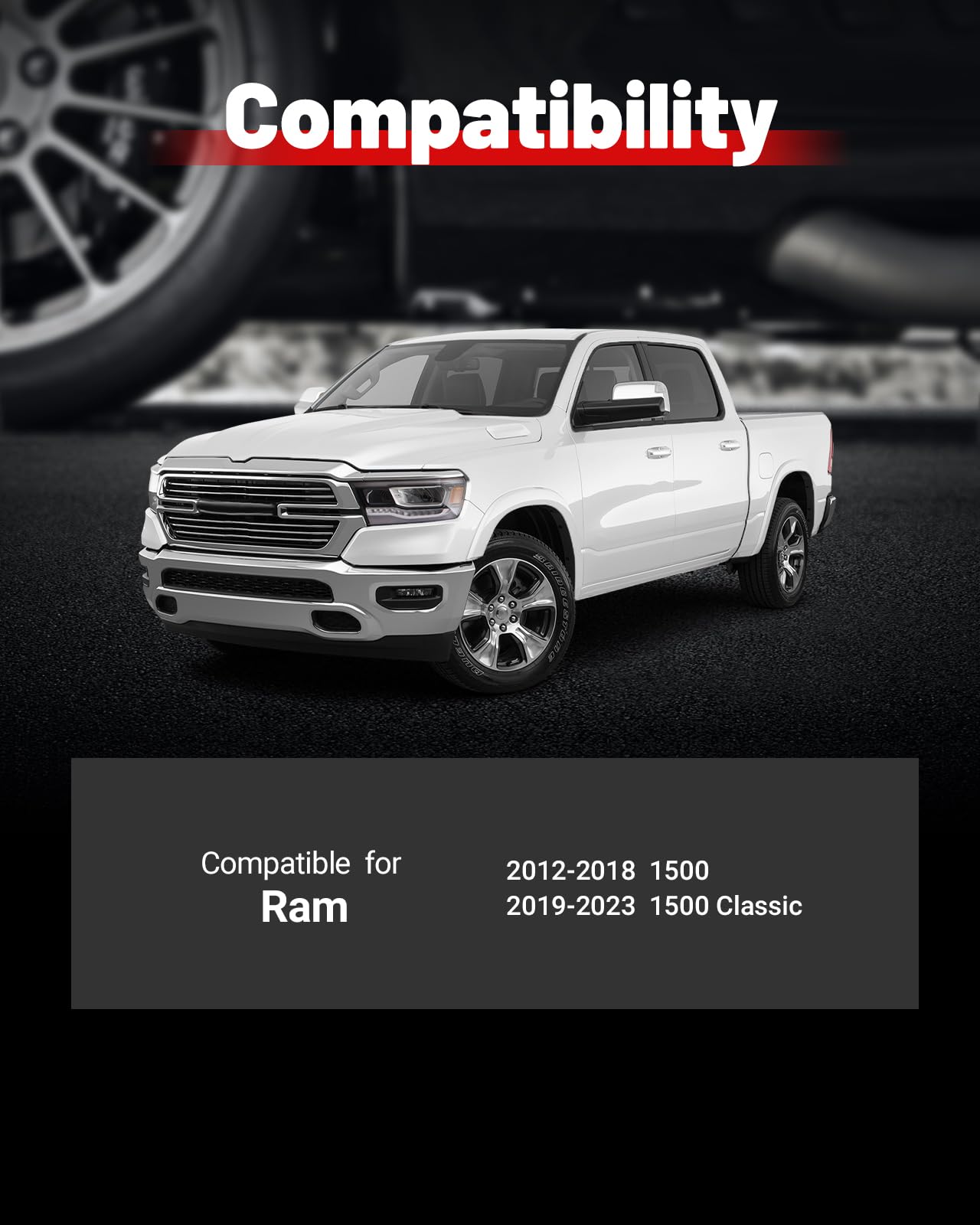 EVIL ENERGY 5x5.5 Wheel Spacers 2 inch Compatible for Ram 1500 2012-2018, 5x139.7 mm 5 Lugs 108 mm Hub Bore M14x1.5 Studs Black, - EVILENERGY