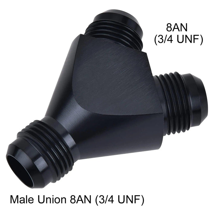 [CPE & Vacuum Hose Fit] EVIL ENERGY 8AN Y-Shape Male Union Fitting (3/4 UNF) – High-flow fuel line connector for EVIL ENERGY 10-gallon fuel cell kit, ideal for split line fuel delivery systems