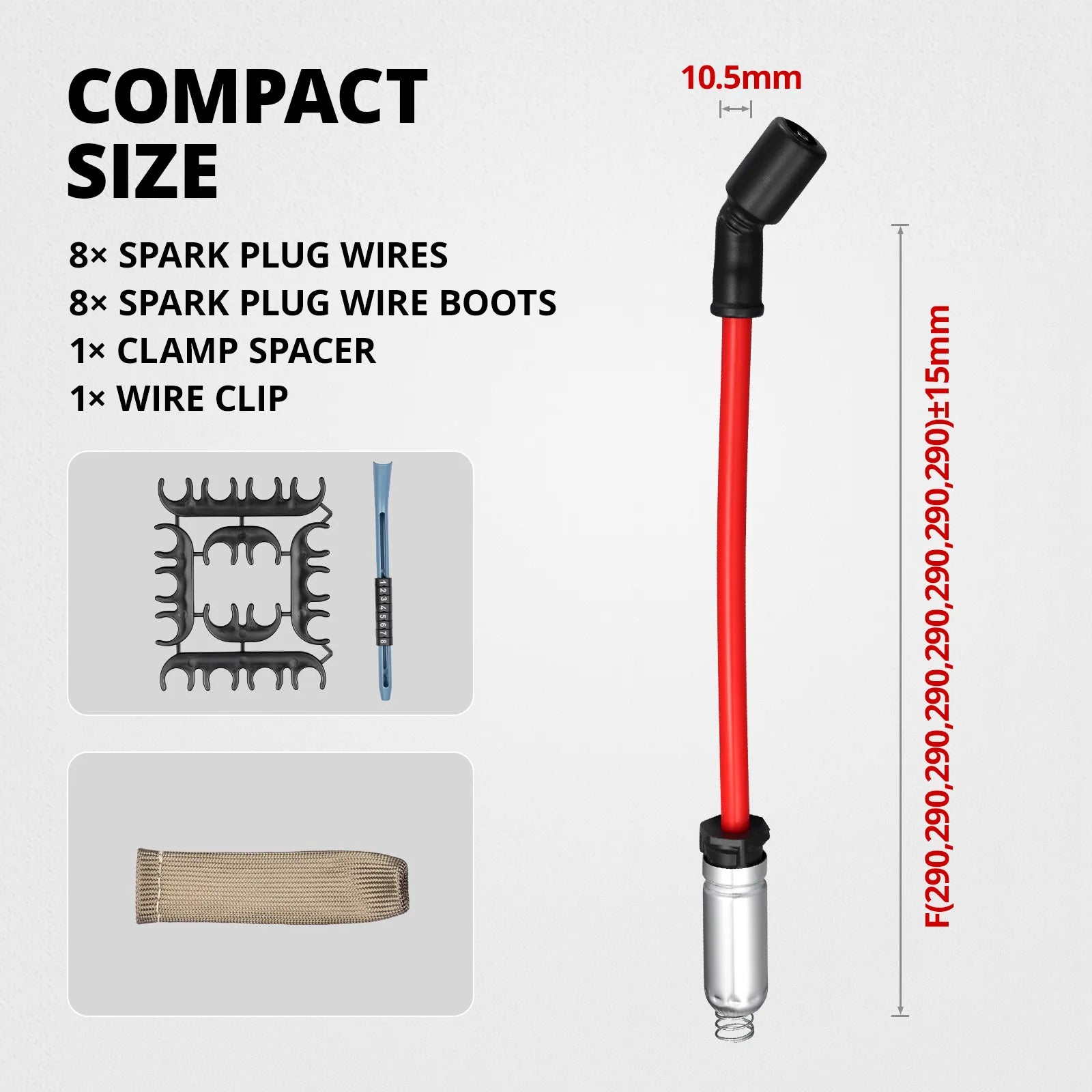 EVIL ENERGY 10.5mm Spark Plug Wire Set Compatible with 2000-2021 Chevy Silverado Tahoe Suburban Avalanche GMC Sierra Yukon Cadillac Escalade 4.8L 5.3L 6.0L 6.2L V8