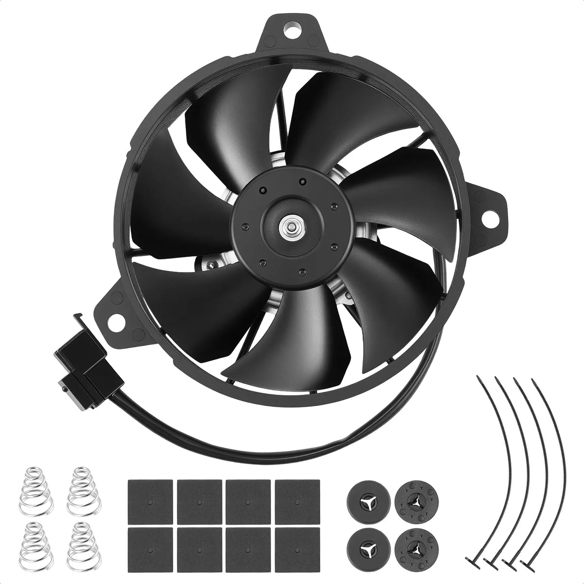 EVIL ENERGY 5.2" Electric Cooling Fan, 12V 25W, 7-Blade Radiator Mounting Kit