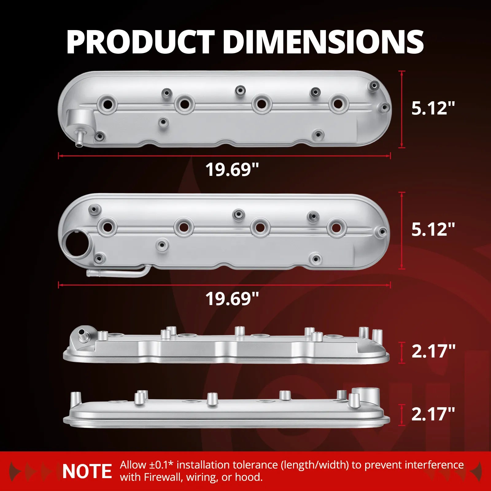 EVIL ENERGY Aluminum LS Valve Covers with Gaskets Compatible with Chevy GMC Cadillac Pontiac Hummer Isuzu Saab V8