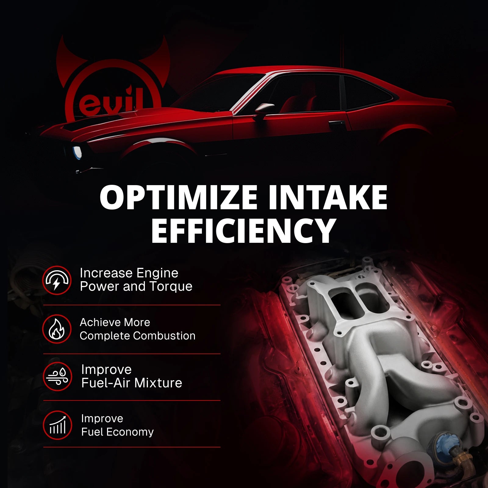 EVIL ENERGY Ford FE Big Block V8 Intake Manifold for Stock Heads