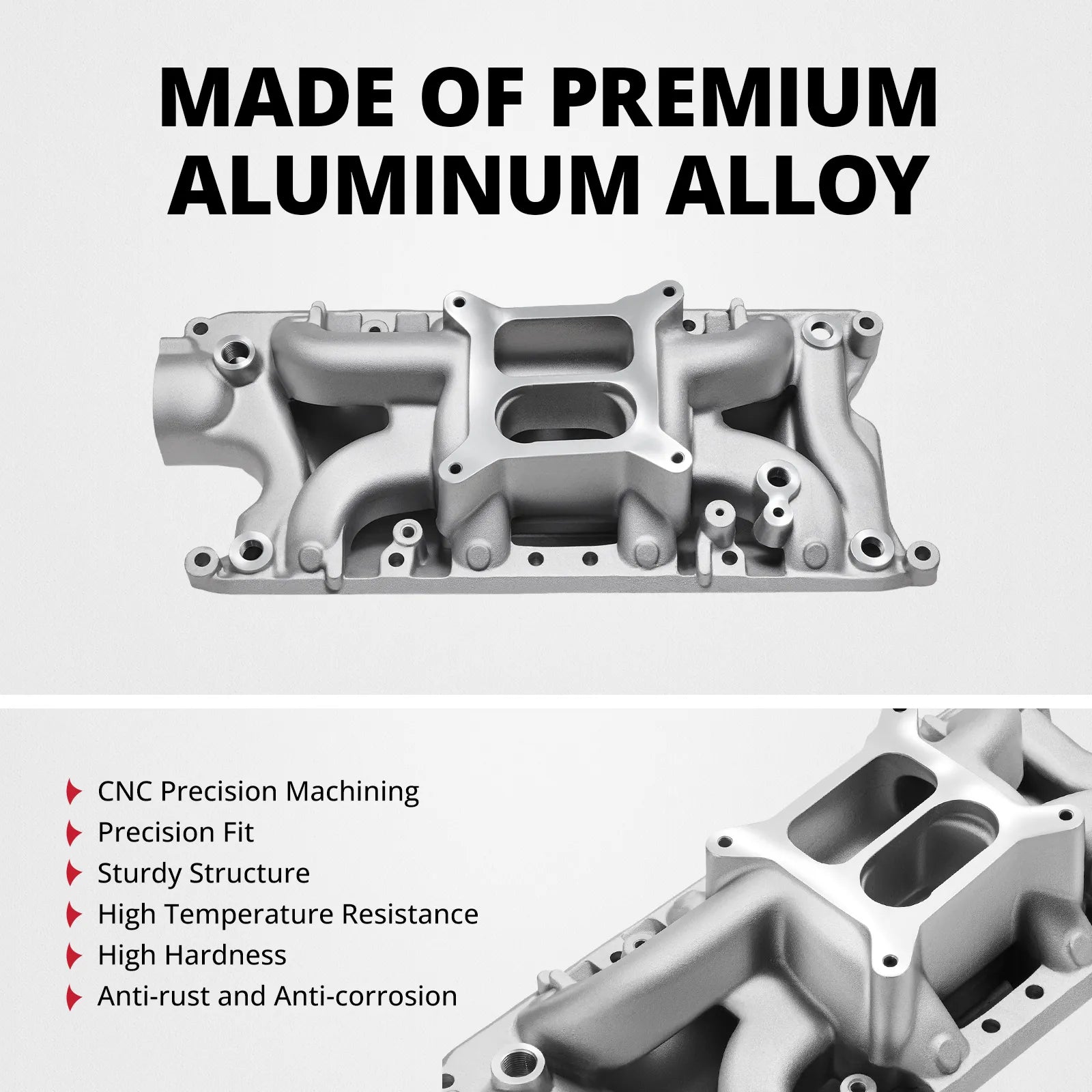 EVIL ENERGY Ford Small Block Polished Dual Plane Air Gap Intake Manifold
