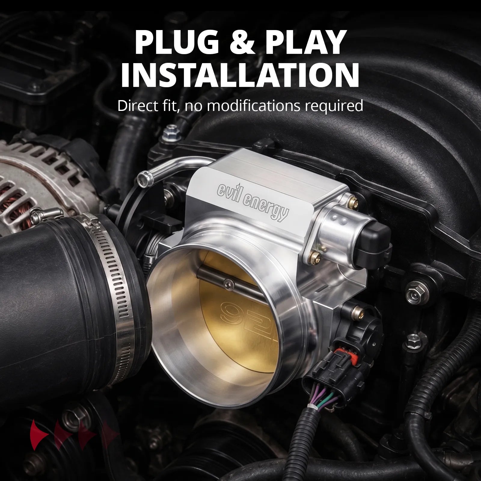 EVIL ENERGY 92mm 4-Bolt Electronic Throttle Body with TPS, For Chevy Camaro Corvette Cadillac CTS-V Pontiac G8 GM LS Series