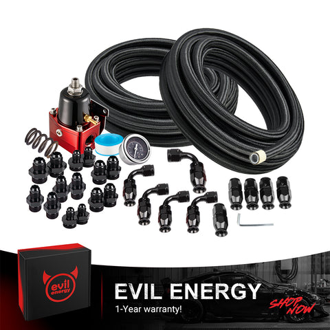 EVIL ENERGY EFI Fuel System Kit Return-Style Fuel Pressure Regulator 20-120PS CPE/PTFE Hose LineI Universal