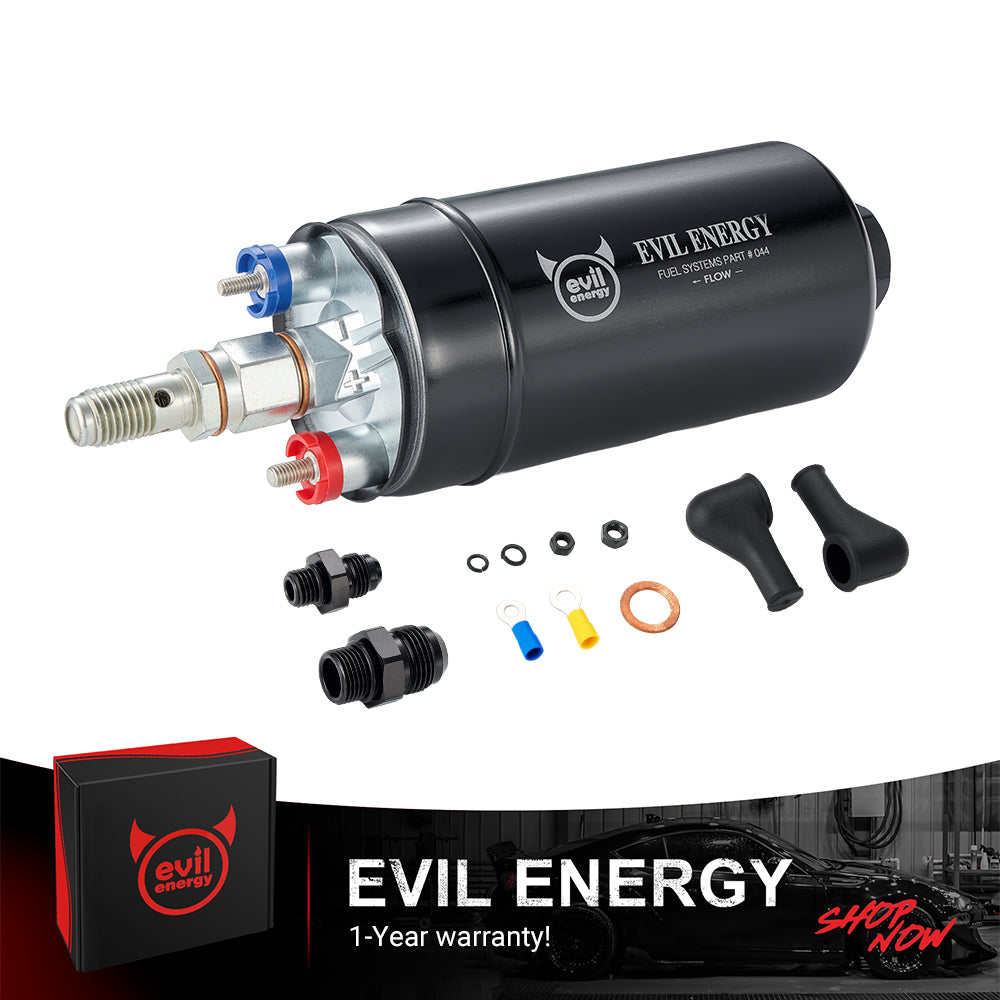 [1PC] EVIL ENERGY External Inline Fuel Pump Kit–Includes pump, fittings, hardware, free shipping over $50 & 8% off
