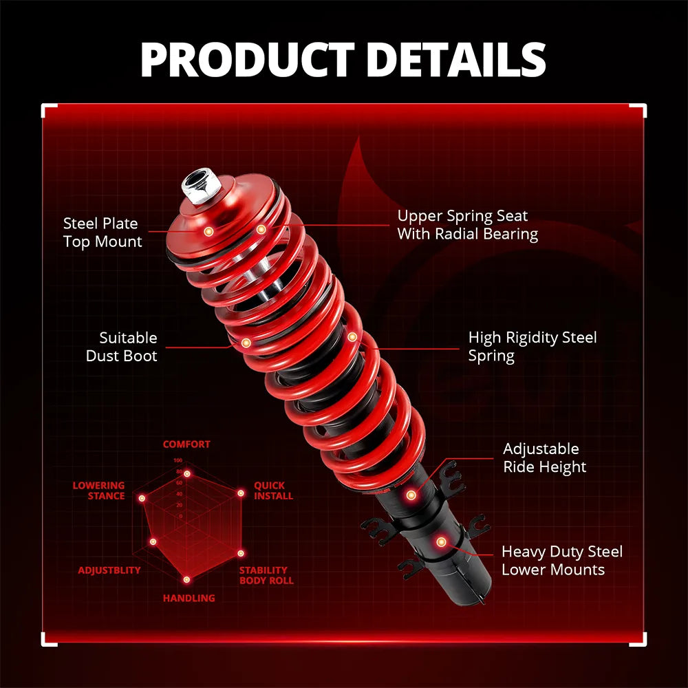 EVIL ENERGY 1998-2007 VW Golf MK4 /1998-2010 VW Beetle/1999-2006 Seat Leon/1999-2005 VW Jetta MK4 Coilover Shock Absorbers 4PCS
