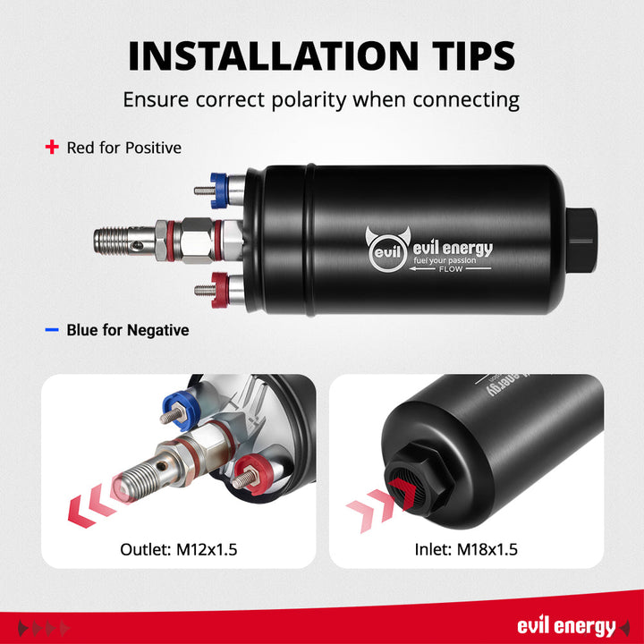 Evil Energy All-in-One LS Fuel Upgrade Kit: Electric Pump, Filter Regulator, PTFE Line & Matching Plug Adapters - EVILENERGY