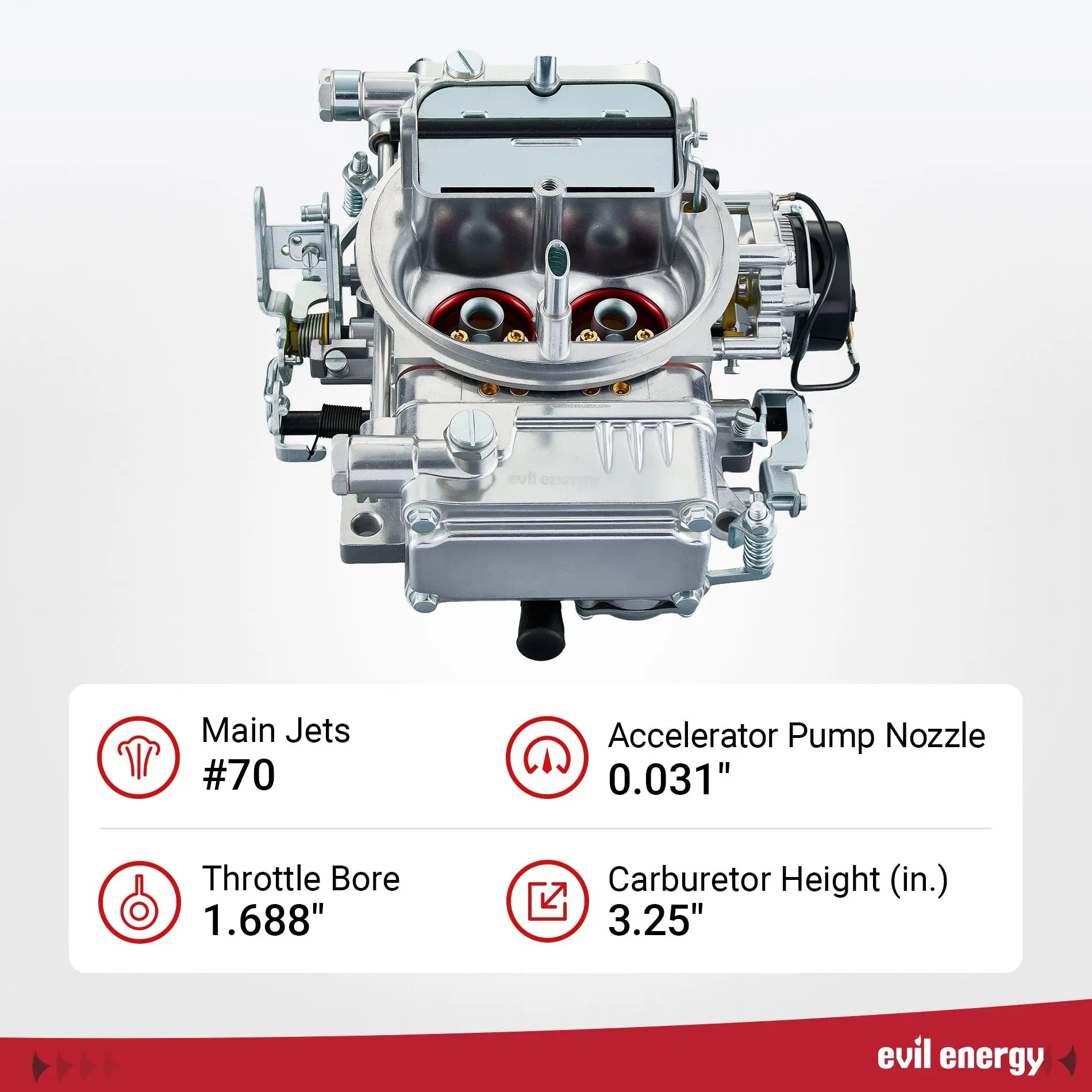 EVIL ENERGY Evil Energy STREET 650 CFM 4-Barrel Carburetor Electric Choke Mechanical Secondary