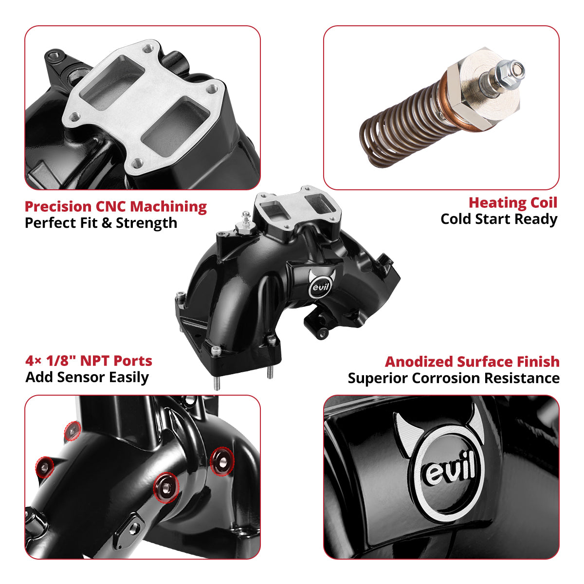 EvilEnergy Intake Manifold & Grid Heater Delete Plate for 2007–2024 Dodge Ram 2500/3500 6.7L Cummins - EVILENERGY