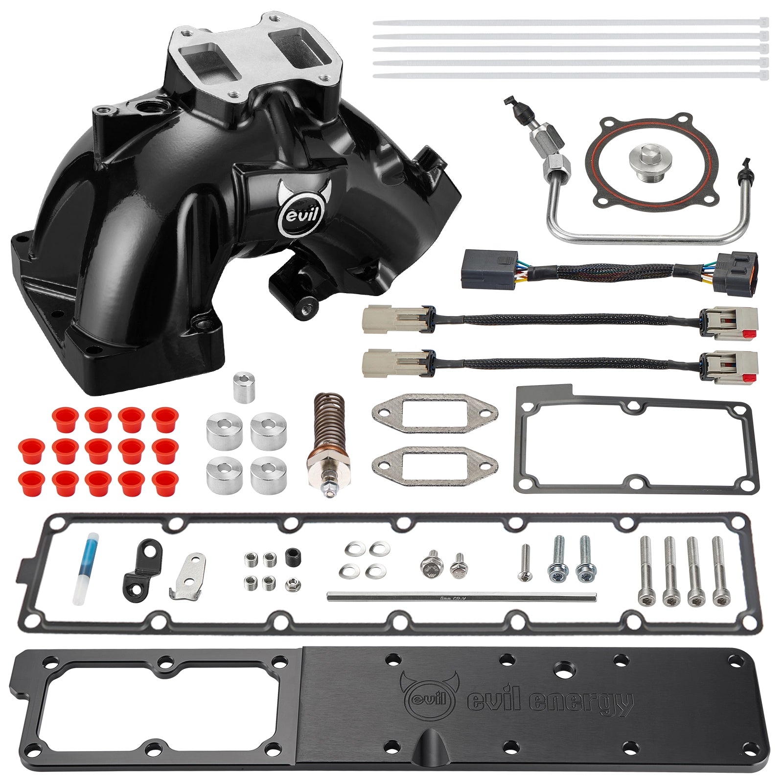 EvilEnergy Intake Manifold & Grid Heater Delete Plate for 2007–2024 Dodge Ram 2500/3500 6.7L Cummins - EVILENERGY[Black]