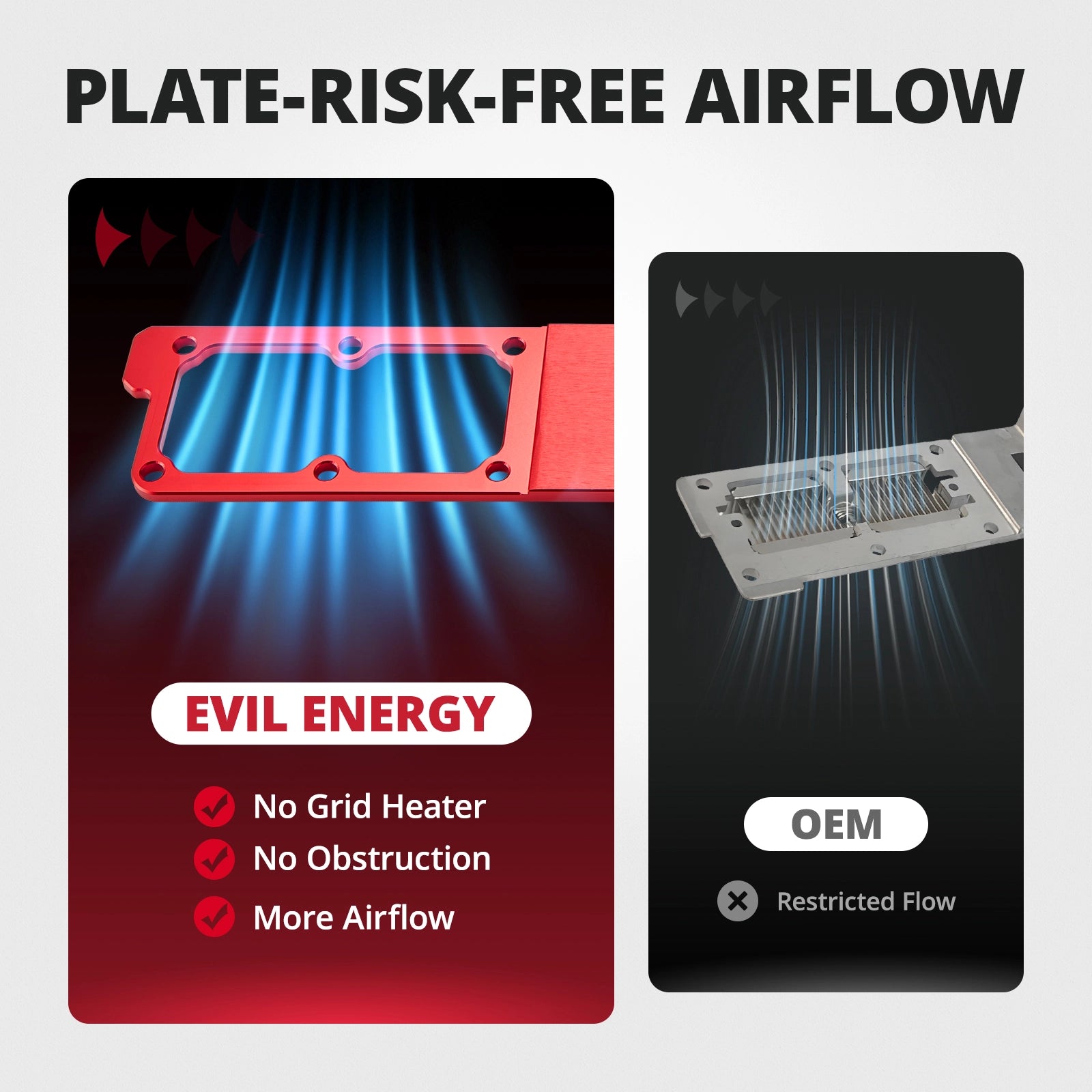 EvilEnergy Intake Manifold & Grid Heater Delete Plate for 2007–2024 Dodge Ram 2500/3500 6.7L Cummins - EVILENERGY[Red]
