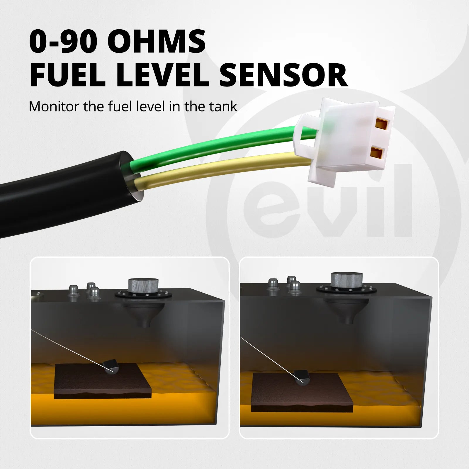 Fuel level sensor of EVIL ENERGY fuel cell – 0-90 ohms fuel level sensor cable for monitoring EVIL ENERGY fuel cell fuel capacity.[Black]