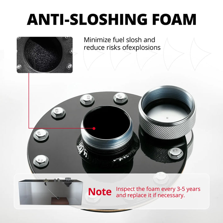 Anti-sloshing foam inside EVIL ENERGY fuel cell – Foam insert to minimize fuel movement and explosion risks in EVIL ENERGY fuel cell.[15 Gallon,Silver]