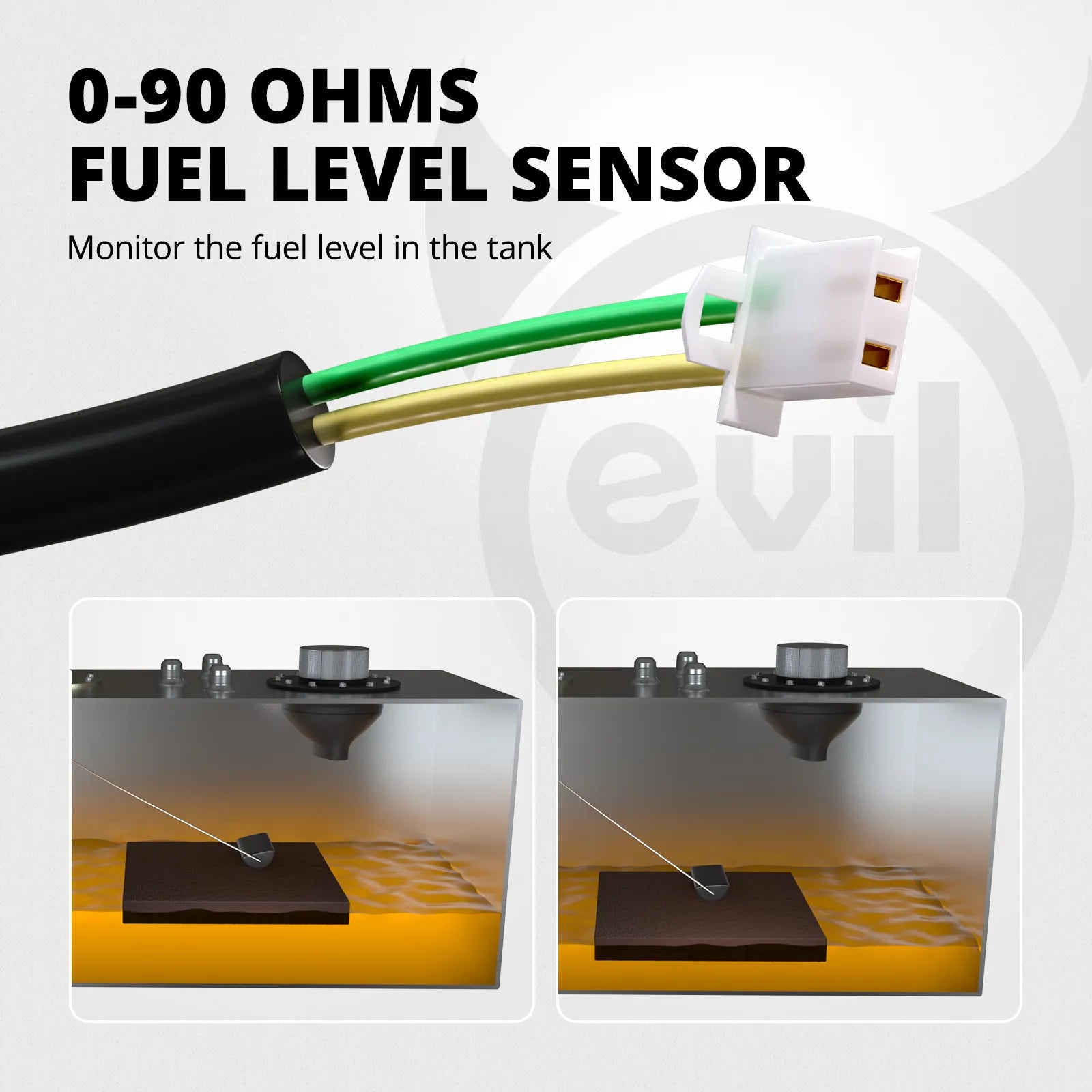 Fuel level sensor of EVIL ENERGY fuel cell – 0-90 ohms fuel level sensor cable for monitoring EVIL ENERGY fuel cell fuel capacity.[Silver]