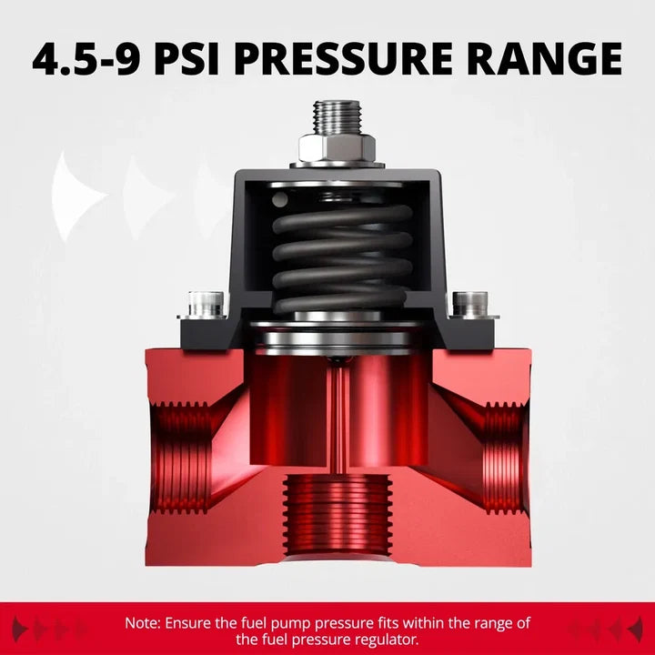 EVIL ENERGY Carburetor Fuel Pressure Regulator Kit 4.5-9 PSI with NBR Rubber / PTFE Fuel Line 20FT