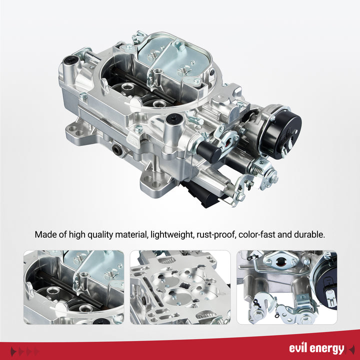 Metallic engine component with 'evil energy' branding on a white background