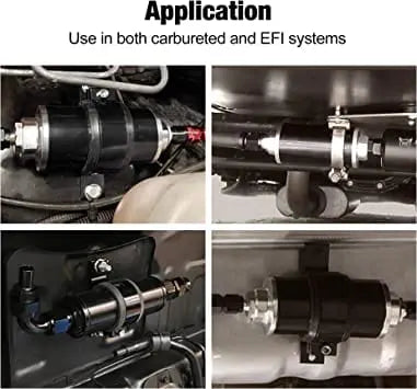 EVIL ENERGY 30 Micron Inline Fuel Filter with 6AN 8AN 10AN Adapter&Bracket Clamp 60MM Universal