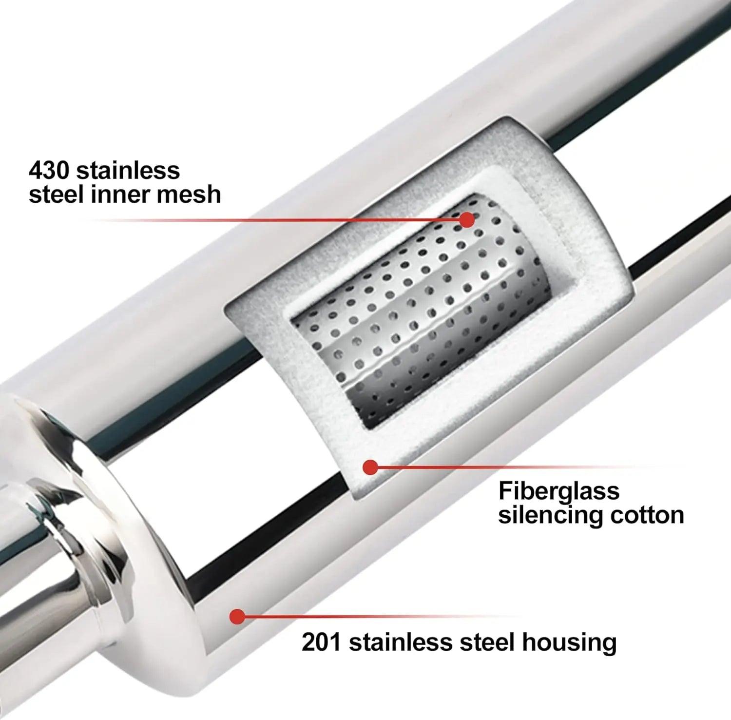 Evilenergy EVIL ENERGY Universal Stainless Steel Burnt Exhaust Tips 15" Length Exhaust Muffler