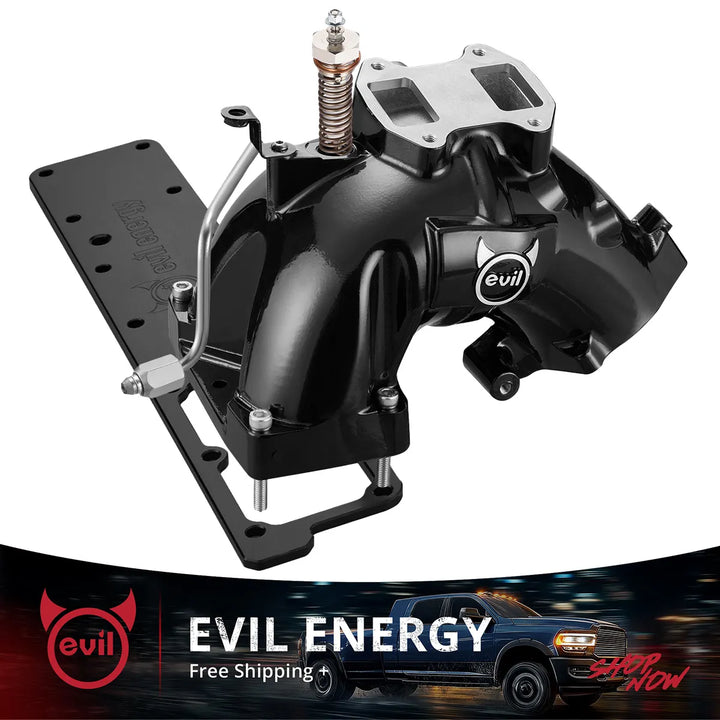 EvilEnergy Intake Manifold & Grid Heater Delete Plate for 2007–2024 Dodge Ram 2500/3500 6.7L Cummins - EVILENERGY[Black]