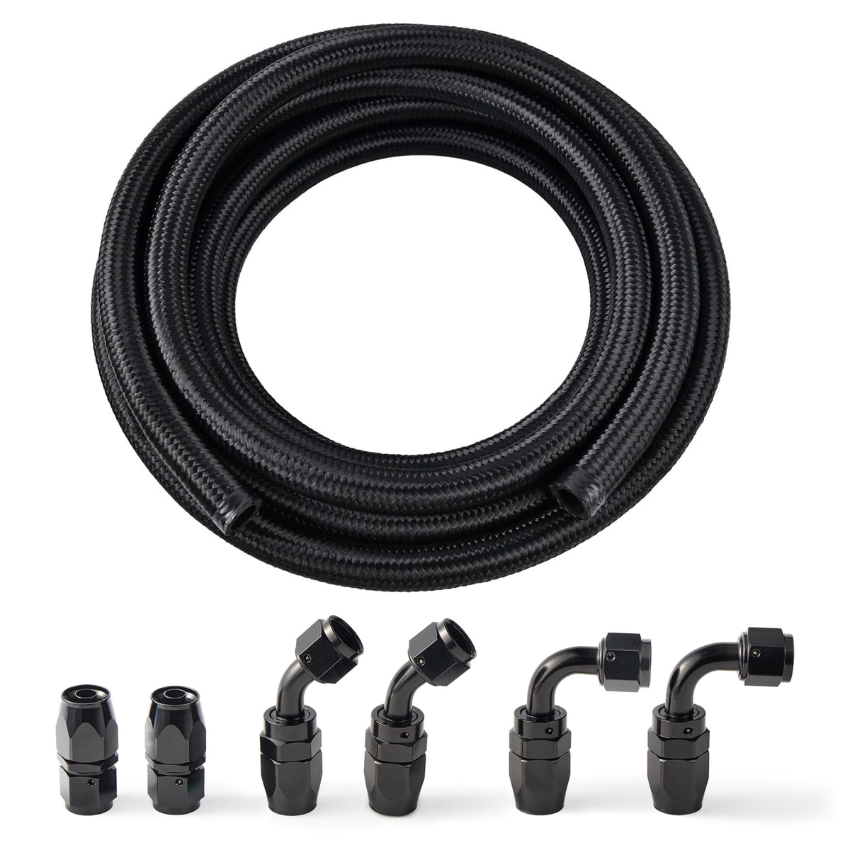 EVIL ENERGY Fuel Line and Fittings Kit Braided Nylon Fuel Hose CPE Black&Red 4/6/8/10/12AN| 10-20FT