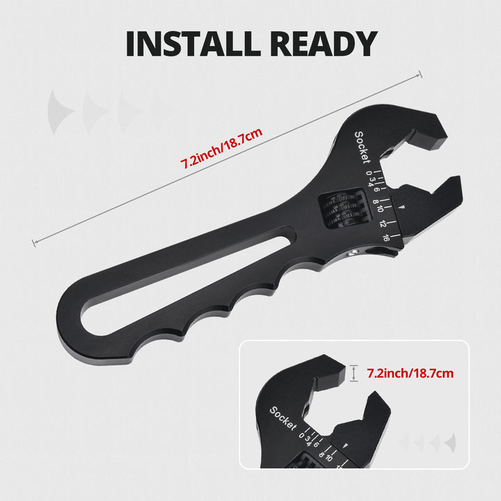 EVIL ENERGY Hose Fitting Adjustable Wrench  3AN-16AN Spanner Lightweight Aluminum