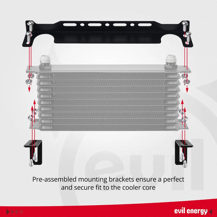 EVIL ENERGY Universal 10AN Transmission & Engine Oil Cooler Kit with Mounting Bracket - EVILENERGY