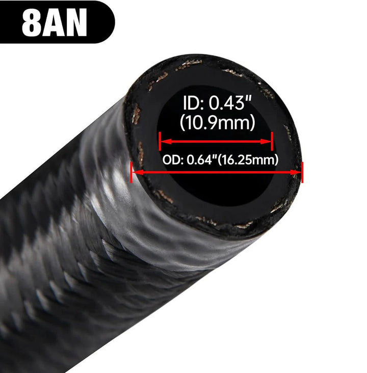 EVIL ENERGY 8AN fuel hose with 0.43 inch inner diameter and 0.64 inch outer diameter for 10-gallon fuel cell kit