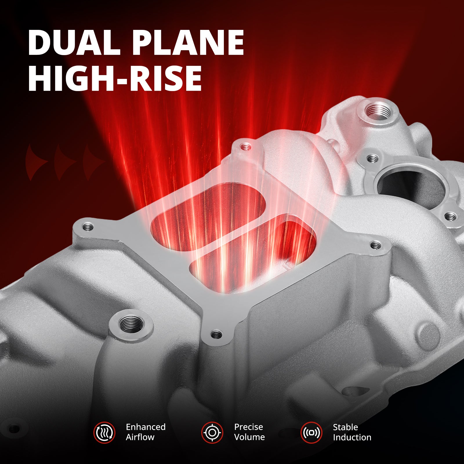 EVIL ENERGY Small Block Chevy Dual Plane High Rise Intake Manifold