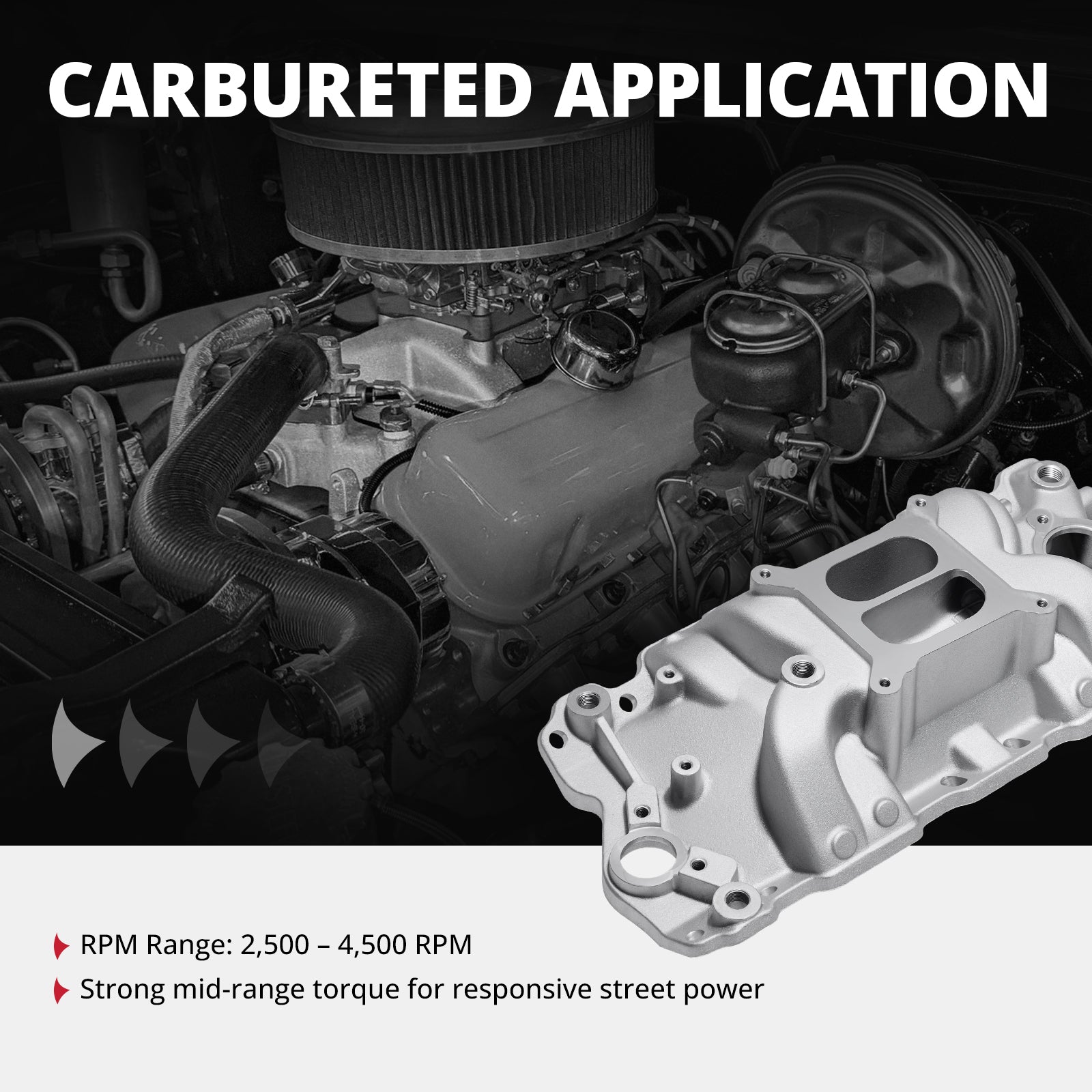 EVIL ENERGY Small Block Chevy Dual Plane High Rise Intake Manifold
