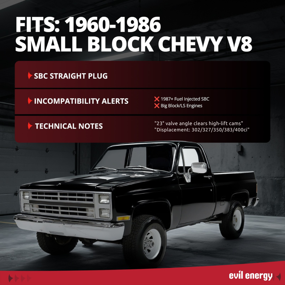 EVIL ENERGY SBC Cylinder Head - Fits 1960 - 1986 Small Block Chevy V8, Compatibility Alerts
