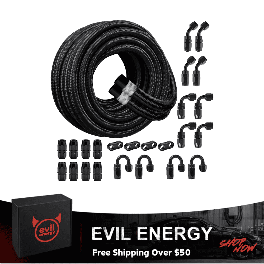 EVIL ENERGY 33FT AN4/6/8/10/12 CPE Fuel Line With 24 Pcs Fitting Kits