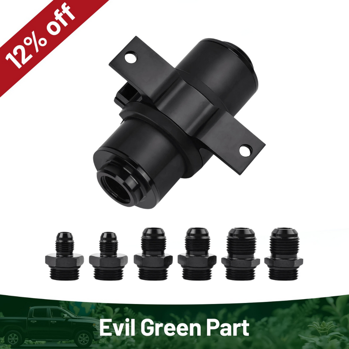 EVIL ENERGY Eco-Friendly  Inline Fuel Filter with 6AN 8AN 10AN Adapter&Bracket Universal 10 Micron - EVILENERGY