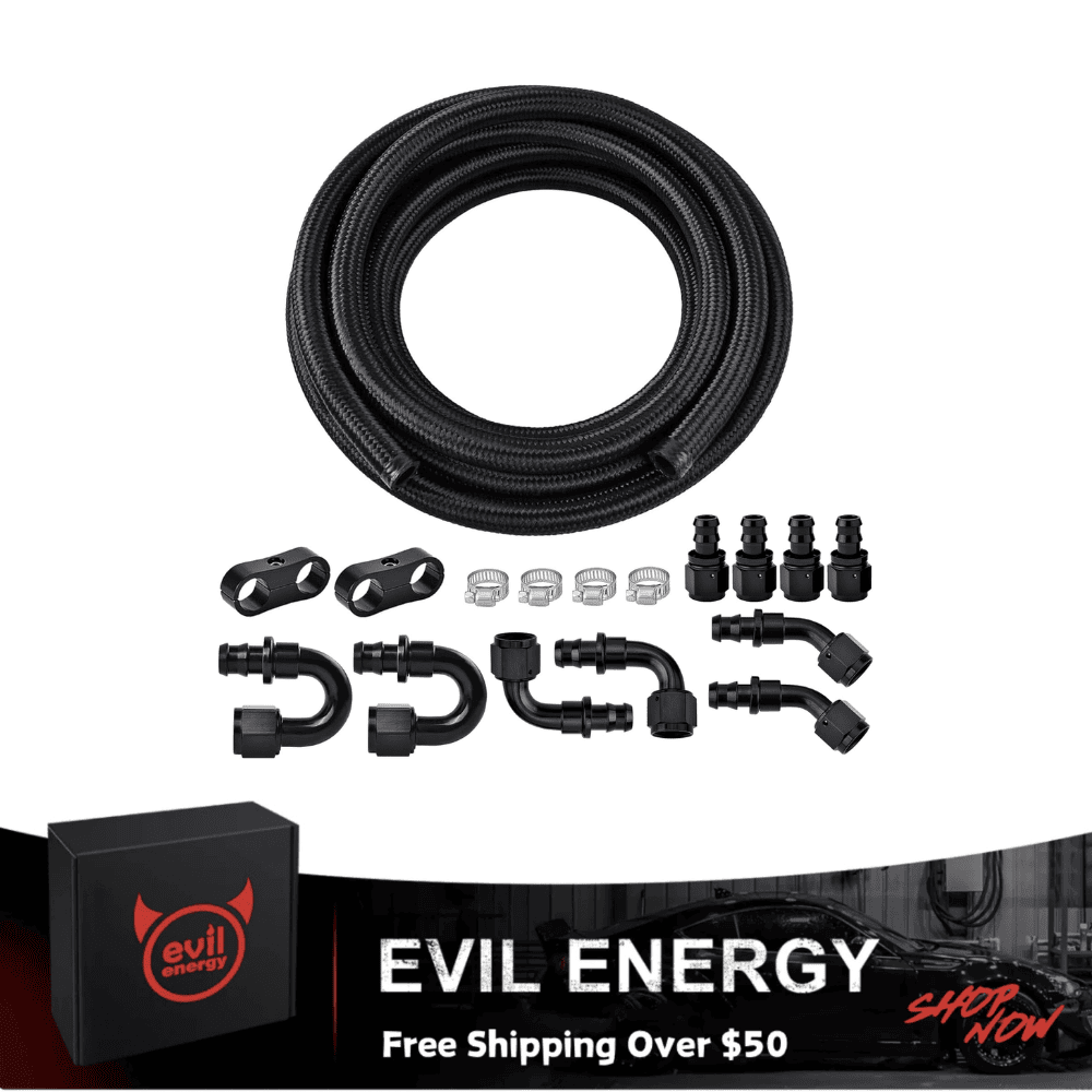 EVIL ENERGY 20FT AN6/8/10 CPE Fuel Line Kit With Push On 18 pcs Fitting