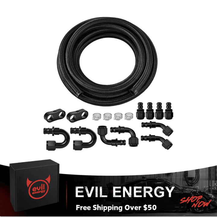 EVIL ENERGY 20FT AN6/8/10 CPE Fuel Line Kit With Push On 18 pcs Fitting - EVILENERGY