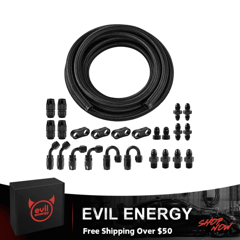 EVIL ENERGY 16FT CPE 4/6/8/10AN Fuel Line 26 Pcs Fitting Kit - EVILENERGY
