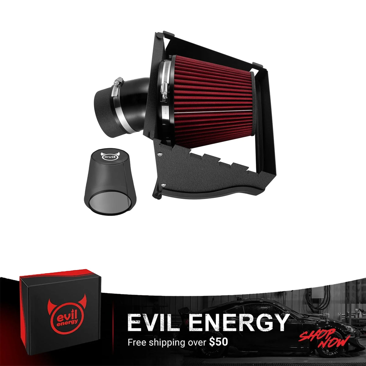 EVIL ENERGY Cold Air Intake Compatible for 2015-2025 Ford F-150, 2018-2025 Ford Expedition, 2018 Lincoln Navigator, Includes Heat Shield & Pre-Filter, Black